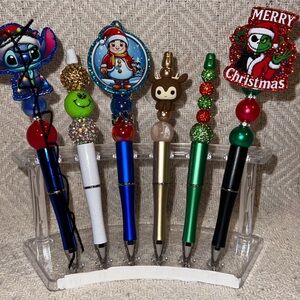 Handmade Christmas Beaded Pens 🎄 Holiday Character | Choose Your Pen